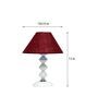 Maroon Shade Table Lamp With Metal Base