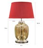 Ashley Maroon Cottan Fabric Shade Night Lamp With Metal & Glass Base