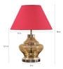 Belfast Maroon Cottan Fabric Shade Night Lamp With Metal & Glass Base