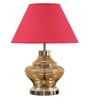 Belfast Maroon Cottan Fabric Shade Night Lamp With Metal & Glass Base