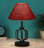 Maroon Shade Table Lamp With Shade Table Lamp With Iron Base