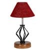 Maroon Shade Table Lamp With Shade Table Lamp With Wood & Iron Base
