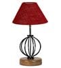 Maroon Shade Table Lamp With Shade Table Lamp With Wood & Iron Base