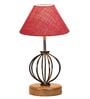 Maroon Shade Table Lamp With Shade Table Lamp With Wood & Iron Base