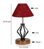 Maroon Shade Table Lamp With Shade Table Lamp With Wood & Iron Base