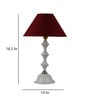 Maroon Shade Table Lamp With White Metal Base