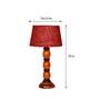 Elona Maroon Natural Fiber Shade Night Lamp With Wood Base