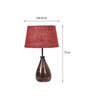 Indulge Maroon Natural Fiber Shade Night Lamp With Wood Base
