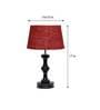 Premium Maroon Natural Fiber Shade Night Lamp With Wood Base
