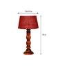 Hector Maroon Fabric Shade Night Lamp With Wood Base