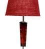 Novara Maroon Natural Fiber Shade Night Lamp With Wood Base