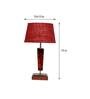 Novara Maroon Natural Fiber Shade Night Lamp With Wood Base