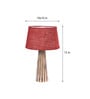 Healy Maroon Natural Fiber Shade Night Lamp With Wood Base