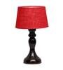 Babel Maroon Natural Fiber Shade Night Lamp With Wood Base