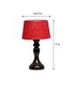 Babel Maroon Natural Fiber Shade Night Lamp With Wood Base