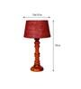 Drax Maroon Natural Fiber Shade Night Lamp With Wood Base