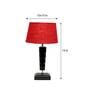 Hadley Maroon Natural Fiber Shade Night Lamp With Wood Base