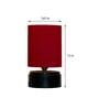 Maroon Shade Table Lamp With Wood Base