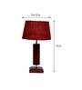 Florence Maroon Natural Fiber Shade Night Lamp With Wood Base