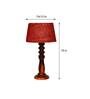 Admiration Maroon Natural Fiber Shade Night Lamp With Wood Base