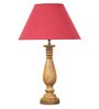 Persian Maroon Cottan Fabric Shade Night Lamp With Wood Base