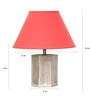 Colonial Maroon Cottan Fabric Shade Night Lamp With Wood Base