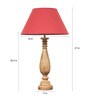 Roman Maroon Cottan Fabric Shade Night Lamp With Wood Base