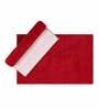 Maroon Solid Microfibre 23x15 Inches AntiSkid Bath Mat