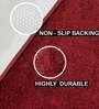 Maroon Solid Microfibre 30x18 Inches AntiSkid Bath Mat