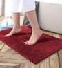 Maroon Solid Microfibre 30x18 Inches AntiSkid Bath Mat