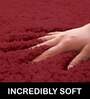 Maroon Solid Microfibre 36x24 Inches AntiSkid Bath Mat