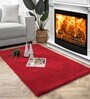 Maroon Solid Polyester 3 X 5 Feet Machine Made Carpet