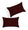 Maroon Solid 210 TC Cotton Blend Queen Sized Bed Sheets with 2 Pillow Covers
