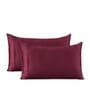Burgundy Solid 400 TC  Cotton Satin King Bedsheet With 2 Pillow Covers