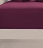 Burgundy Solid 400 TC  Cotton Satin King Bedsheet With 2 Pillow Covers