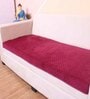 Maroon Solid Velvet 2 Seater Quilted Sofa Cover (Protector)
