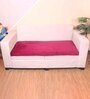 Maroon Solid Velvet 3 Seater Quilted Sofa Cover (Protector)
