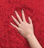 Maroon Solid Wool Blend 3 X 5 Feet Tufted Carpet