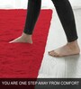 Maroon Solid Wool Blend 3 X 5 Feet Tufted Carpet