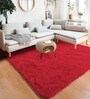 Maroon Solid Wool Blend 3 X 5 Feet Tufted Carpet
