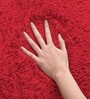 Maroon Solid Wool Blend 4 X 6 Feet Tufted Carpet