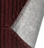 Maroon Striped Polyester 1 Seater Sofa Cover (Pack of 4)