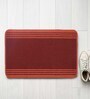 Maroon Geometric Polypropylene 24x16 Inches AntiSkid Bath Mat