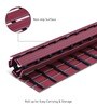 Maroon Striped PVC 24x19 Inches Antiskid Shower Bath Mat