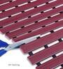 Maroon Striped PVC 24x19 Inches Antiskid Shower Bath Mat