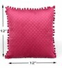 Maroon Textured Velvet 12 x 12 Inches Cushion Covers (Set of 2)