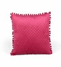 Maroon Textured Velvet 12 x 12 Inches Cushion Covers (Set of 2)