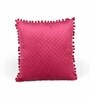 Maroon Textured Velvet 16 x 16 Inches Cushion Covers (Set of 5)