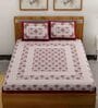 Maroon Traditional 120 TC 100% Cotton Queen Bedsheet With 2 Pillow Covers