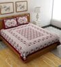 Maroon Traditional 120 TC 100% Cotton Queen Bedsheet With 2 Pillow Covers